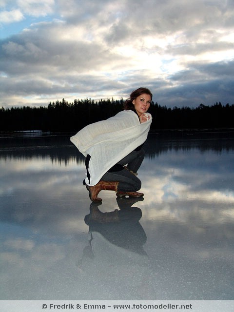 Emma, vinterbilder, modell på is, isbilder, snö